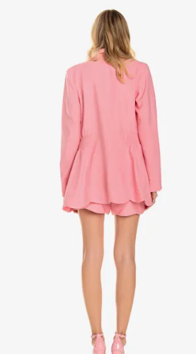 Blazer and Shorts Set - Pink - Two Pieces