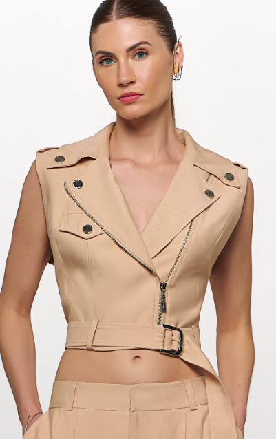Perfect Vest and Pant Set - Dune and Off-White Color