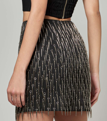Black Skirt Only with Metal Spear Design