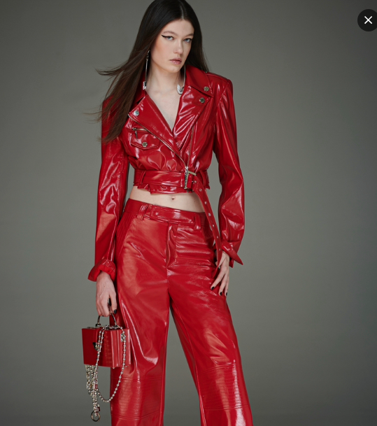 Vinil Pants with Knee Detailing