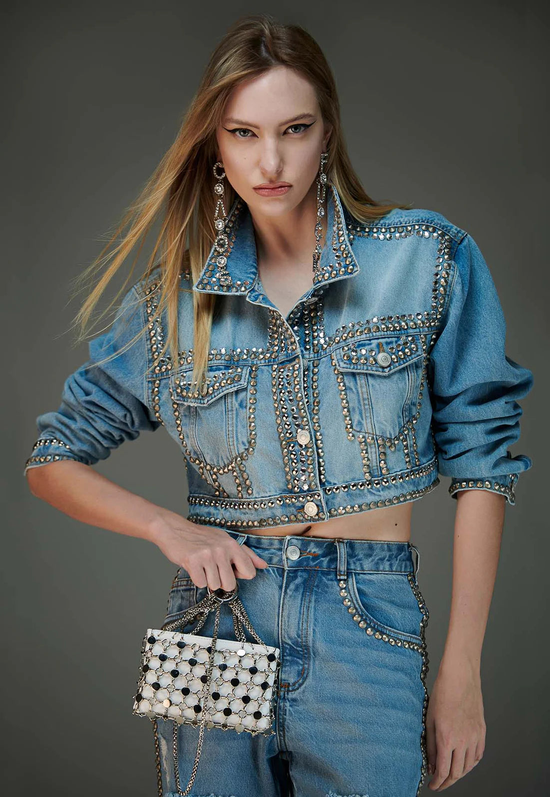 Denim Jacket with Studs