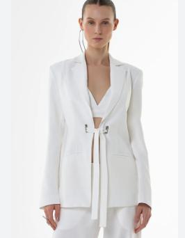 Blazer Cutout Set with Top and Pants - Serene Blue (Blue only - Photo depicts white)